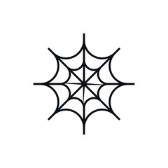 Obraz premium Spider web linear icon. Thin line customizable illustration. Vector isolated outline drawing. Editable stroke
