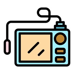 Endoscope icon. Outline endoscope vector icon color flat isolated