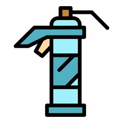 Silicone gun icon. Outline silicone gun vector icon color flat isolated