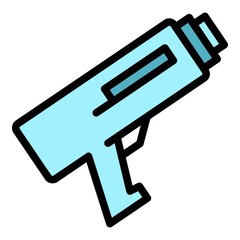 Caulk gun construction icon. Outline caulk gun construction vector icon color flat isolated