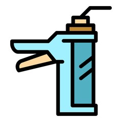 Repair caulk gun icon. Outline repair caulk gun vector icon color flat isolated