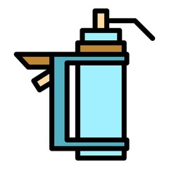 Caulk gun tool icon. Outline caulk gun tool vector icon color flat isolated