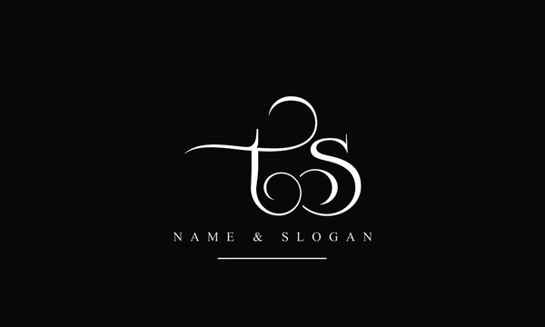 ST, TS, S, T abstract letters logo monogram