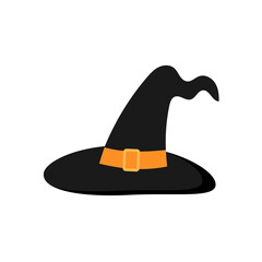 Witch hat. Traditional Halloween symbol. Icon logo design.