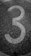 number eight on the pavement