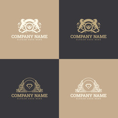 Diamond Jewellery Logo Design Vector Template. symbols for cosmetics, jewellery, beauty products