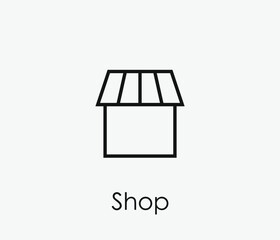 Shop vector icon. Editable stroke. Symbol in Line Art Style for Design, Presentation, Website or Apps Elements, Logo. Pixel vector graphics - Vector
