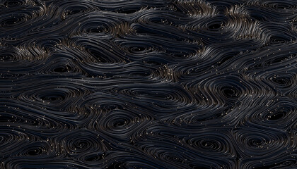 black abstract background of twisted fibers