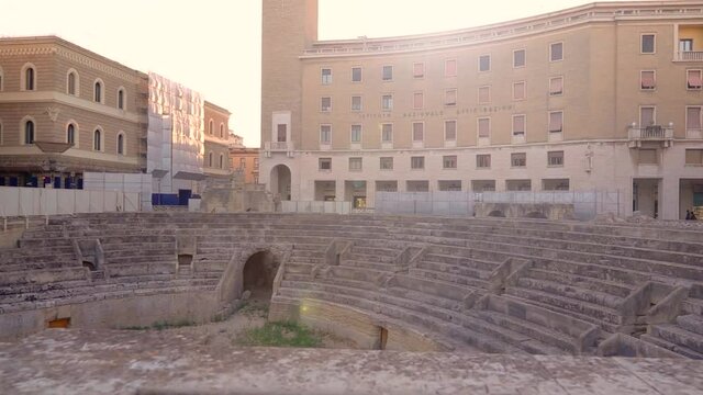 Roman forum and amphitheater in center of Lecce