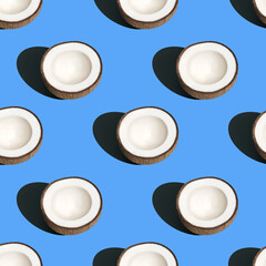 coconut pattern on blue background, endless pattern