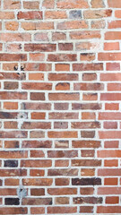 Fototapeta premium Grunge red brick wall. Vintage abstract background texture. Facade wall exterior