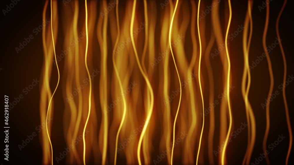 Poster abstract gold strings waving fx background loop/ 4k animation of an abstract technology visual fx ba