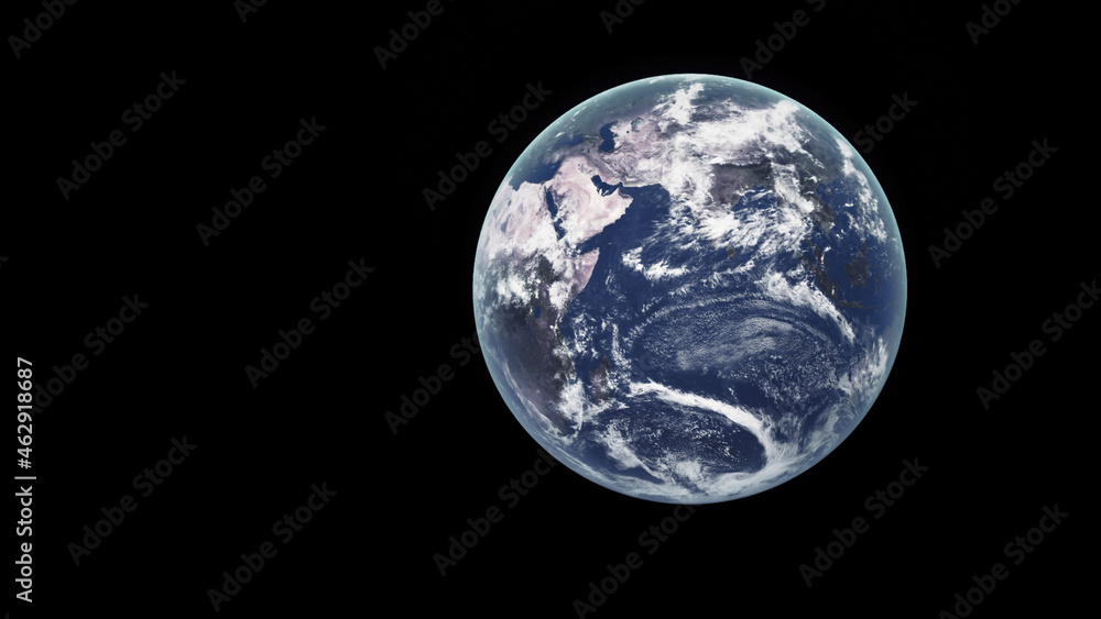 Wall mural concept 18-p1 beautiful scenery of realistic planet earth from space with atmospheric clouds. high d