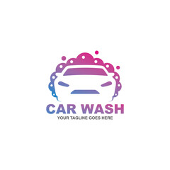 Car wash simple flat logo vector