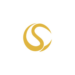 gold golden metal S alphabet letter logo design icon for luxury company or business. Suitable as a logotype
