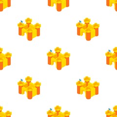 Naklejka premium Toy castle pattern seamless background texture repeat wallpaper geometric vector