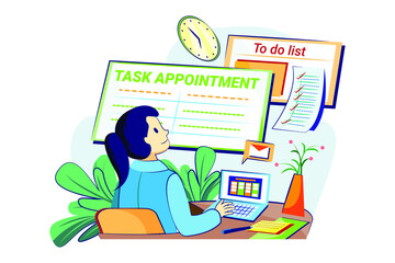 Task appointment management Illustration concept