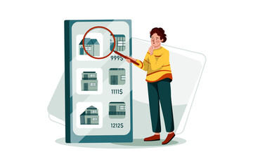 Finding Home Illustration concept. Flat illustration isolated on white background.