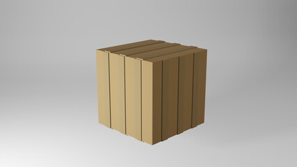 4 square boxes, various angles and variety of styles 3d