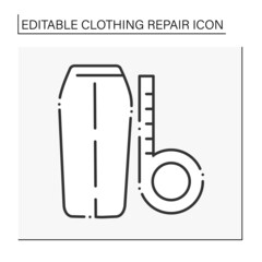 Midi skirt line icon. Length measurement. Clothing repair concept. Isolated vector illustration. Editable stroke