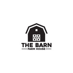 Wooden Black Barn Farm Minimalist Logo design inspiration