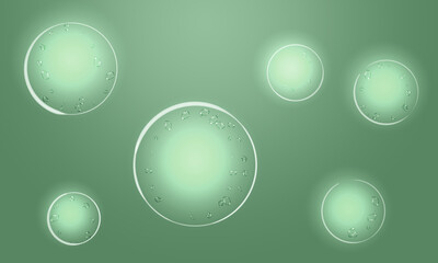 水玉の光　緑色　背景　イラスト