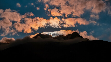 Beautiful alpine summer sunset at the famous Koelnbreinsperre dam, Maltatal, Kaernten, Austria