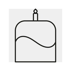 Obraz premium Icon, Easter, cupcake. Outline drawing. Vector.