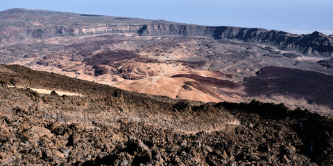 Cráter del Pico Viejo desde el Teide en Tenerife