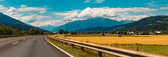 Beautiful alpine summer view near Aifersdorf, Kaernten, Austria