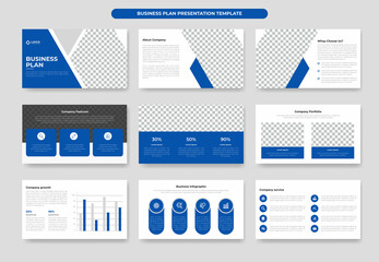 Business proposal powerpoint presentation template or Proposal project, annual report, company profile, brochure design or keynote template - obrazy, fototapety, plakaty