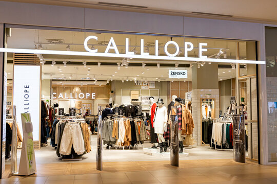 Belgrade, Serbia - November 14, 2020: Calliope logo and store front at Ada Mall shopping center in Belgrade, Serbia