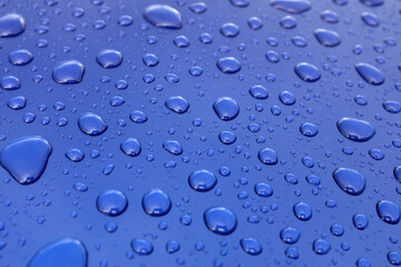 Water droplets on freshly waxed paint