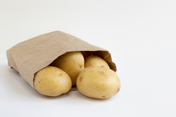 pile of potatoes isolated on white background