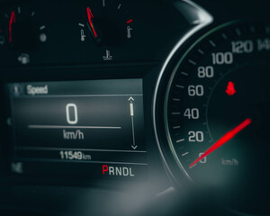 Speedometer close up interior vehicle