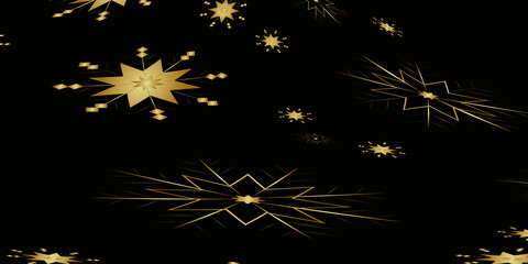 Modern black and gold background with snowflake design