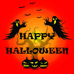 Happy Halloween vector template. Creative vector template for Banners, posters, background decorations and greeting card