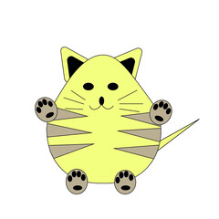 An image of a cartoon yellow cat. Children's drawing. Print for children and teenagers ' clothing.
Описание (на английском языке)