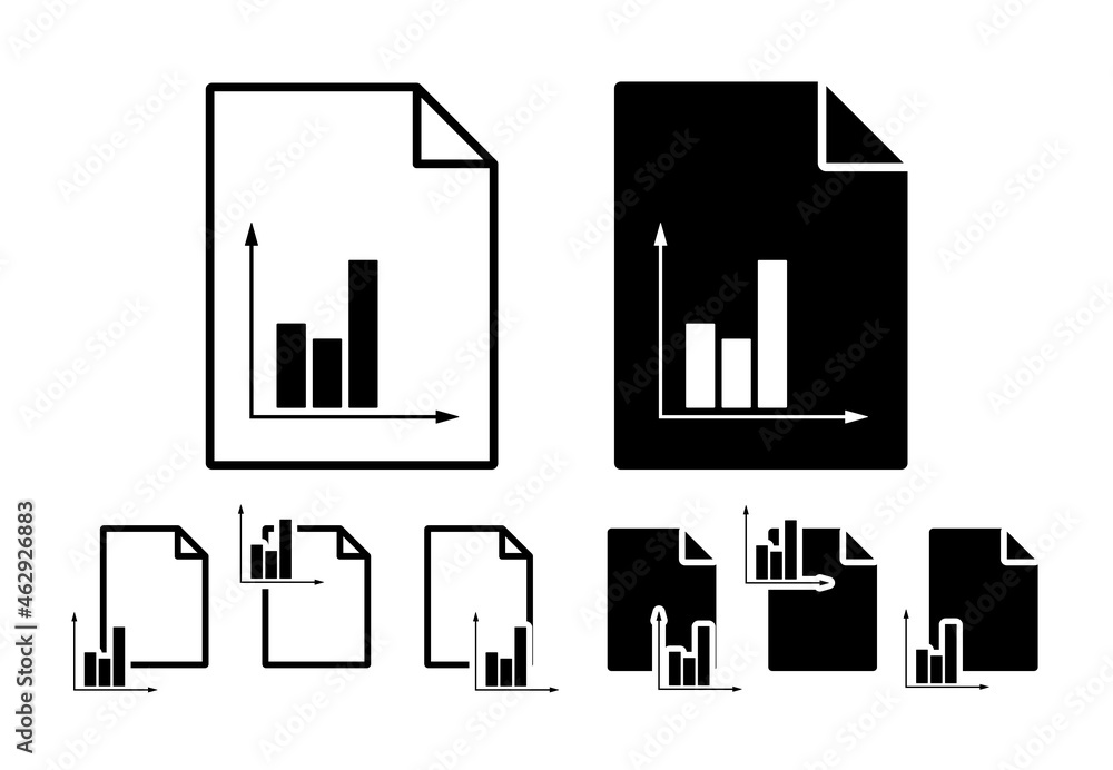 Poster business chart vector icon in file set illustration for ui and ux, website or mobile application