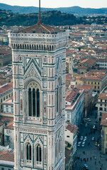 Fototapeta na wymiar View of the Giotto Tower in Florence