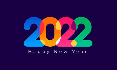 2022 Happy New Year. Happy New Year 2022 Background Template. Calendar header 2022 number on colorful abstract vector design. Happy New Year 2022 text design for Brochure design, card, banner.