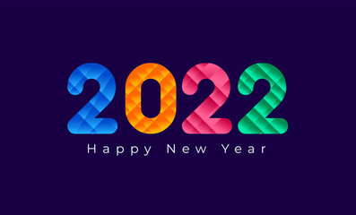 2022 Happy New Year. Happy New Year 2022 Background Template. Calendar header 2022 number on colorful abstract vector design. Happy New Year 2022 text design for Brochure design, card, banner.