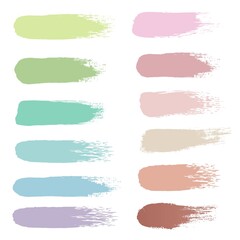 Pastel Blot Set With White Background, Vector Illustration