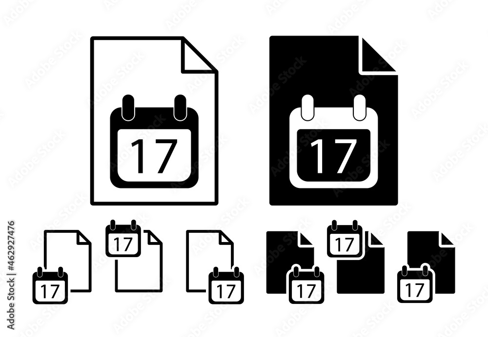 Poster calendar vector icon in file set illustration for ui and ux, website or mobile application