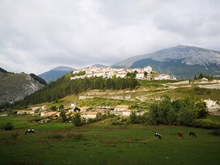 Fototapeta na wymiar view of the town of Opi in Abruzzo
