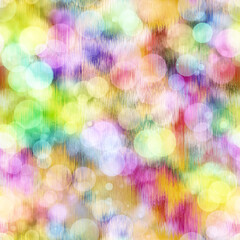 Seamless seventies tie dye bokeh texture. Hippie summer repeat background with ink dyed effect. 