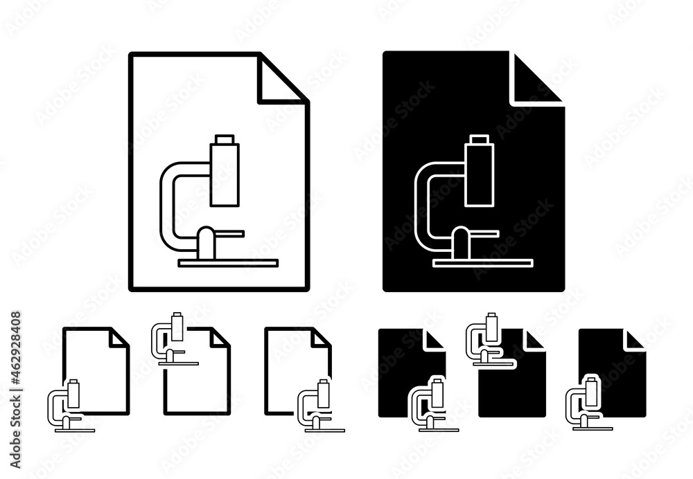 Poster blood donation, microscope vector icon in file set illustration for ui and ux, website or mobile app
