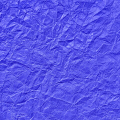 Realistic crumpled blue paper texture background