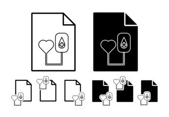 Heart, blood donation vector icon in file set illustration for ui and ux, website or mobile application