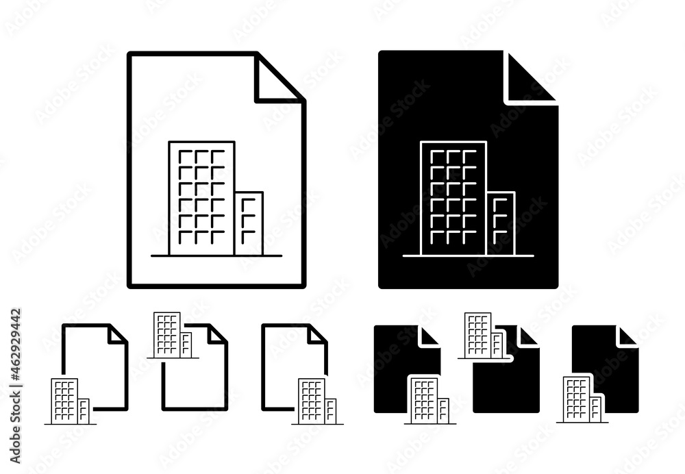Poster building vector icon in file set illustration for ui and ux, website or mobile application
